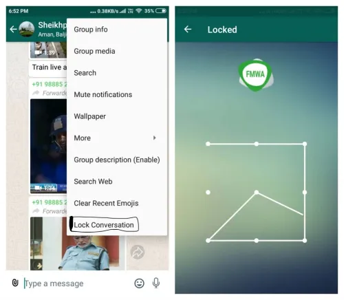 To Hide a Chat on Android with FMWhatsApp